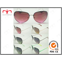 Popular Fashion Ladies Metal Sunglasses with Hearted-Shaped in Lens (30308)